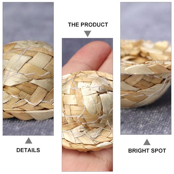 12 stk Mini Hustilbehør Sjarmerende Halmhatt Utsøkt Halmhatt Dekor 4.2X4.2X1.5CM