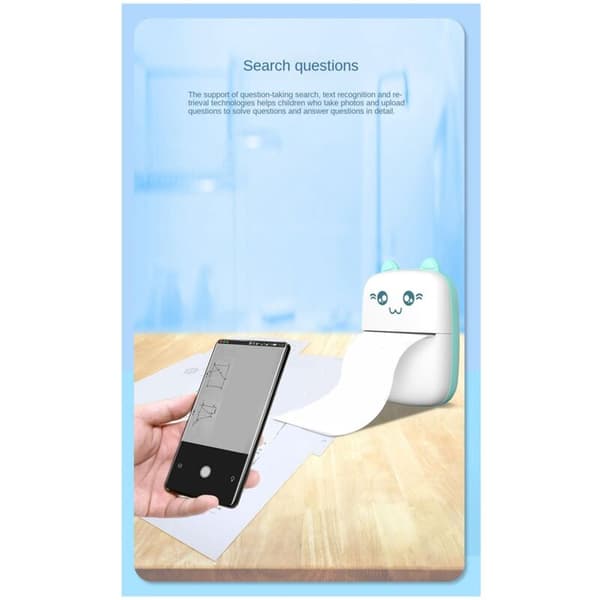 Small Wireless Thermal Photo Printer Portable Pocket Student Mini Error Label Printer Pink