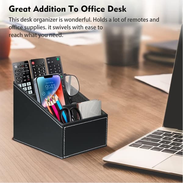 Remote Control Organizer with 4 Compartments, Storage for Remote Controls and Mobile Phones