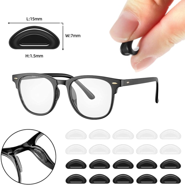 26 par anti-slip silikone briller Øre krog selvklæbende greb briller Næsepuder Briller Temple Tips Ærmeholder
