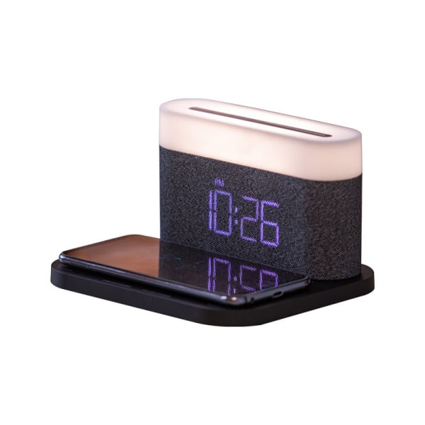 Digital väckarklocka med nattlampa, Touch-väckarklocka vid sängkanten med justerbar ljusstyrka, 15W snabb trådlös laddare, 3