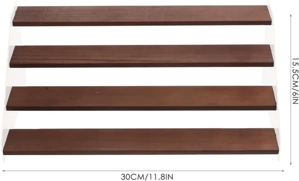 Displayhylde Riser Organizer Akryl Træ 4 Niveauer Stabil Praktisk Enkel Elegant Figurer Opbevaring