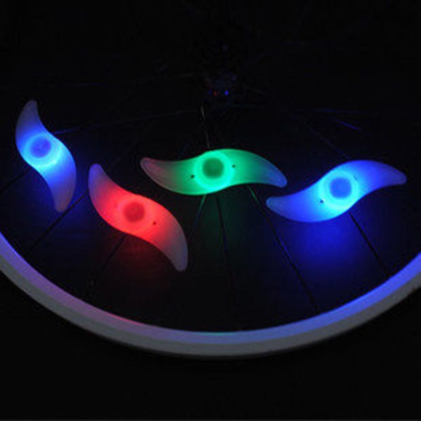 LED-lys til cykel eger, pakke med 8 styk, Purplecrystal lys til cykel eger, 4 farver, til dekoration