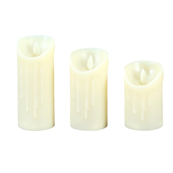 Sett 3 stk Flameless LED Telys for Flameless LED Candle Decoration