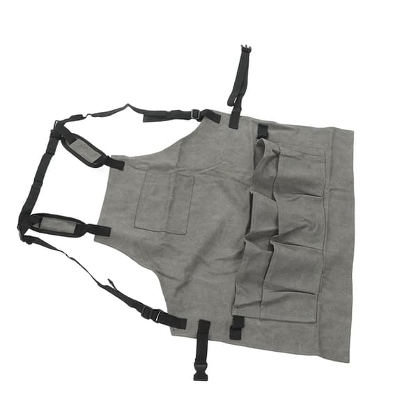 Woodworking Apron Canvas Grey Multi Pockets Foldable Woodworking Apron for Men Women