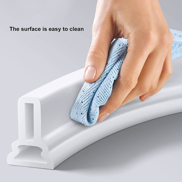 Foldbar vanntett stripe for dusj, selvklebende silikon dusjterskel vannlås enkel å installere tørr våt separasjon vannlås for bad