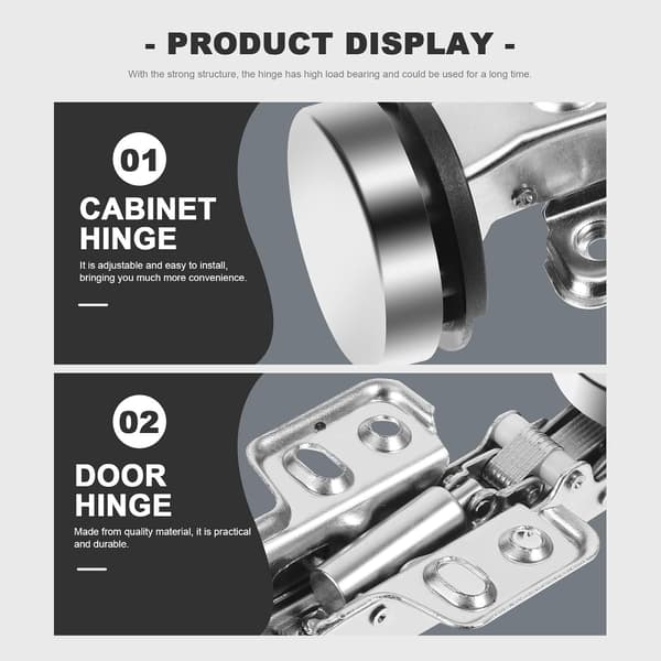 2 stk. bufferglasshengsler, skjult full dekning, stille hengsler, justerbart rustfritt CRS-materiale