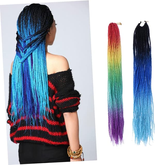 Hair Extension Ponytail Braid Synthetic Wig Gradient Ponytail Extension Daily Use