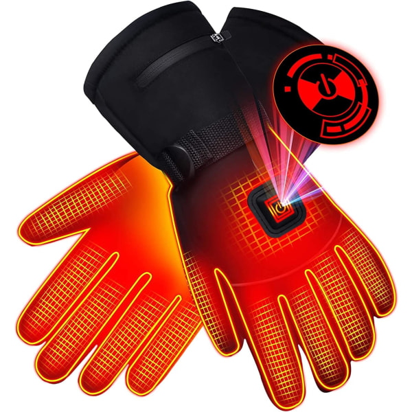 Oppvarmede hansker, elektriske oppvarmede hansker for menn og kvinner, termiske hansker med 3 varmeinnstillinger, oppvarmede vinterhansker for sykling, Mo