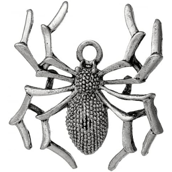 10 st Antik Silver Halloween Spider Alloy Berlocker Hängen för armband Halsband Örhänge DIY smycken hantverk
