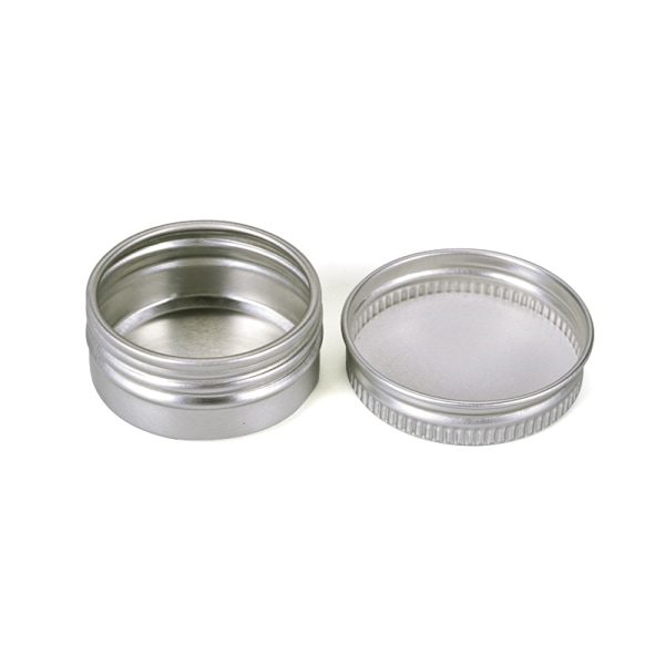 2 stk. 15 ml små ounce tomme sølv aluminiumsdåser metal ståldåser, prøve kosmetikbeholder, skydelågsæske