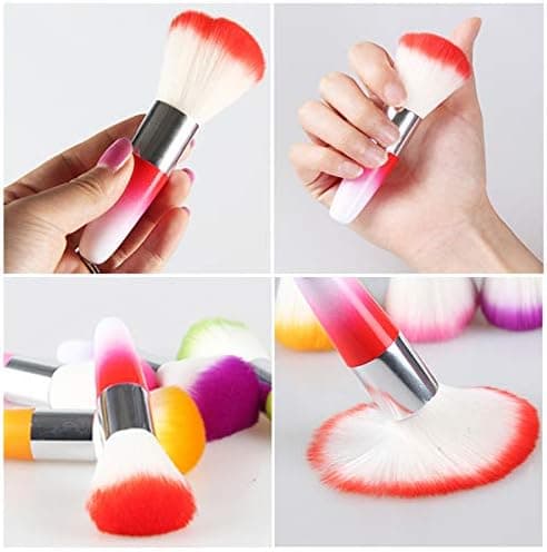 Stykker neglekunst støvfjernerbørste, neglebørste til rengøring, makeupbørste, blød multifunktionel børste (rød, pink, lilla)