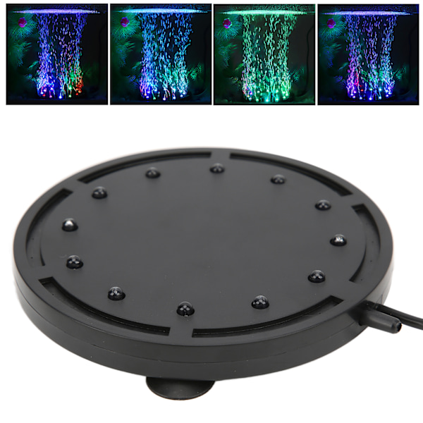 Q12 Akvarium Boblelampe Fisketank Landskabsbelysning LED Dykkerlampe Iltberigelsesplade 100‑240V EU-stik
