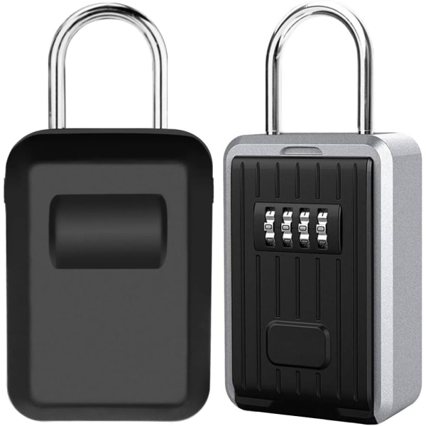 Sikker nøgleboks Vægmonteret nøgleboks med 4-cifret digital kode, ekstra stor låseboks udendørs nøgleboks med håndtag, XL-format