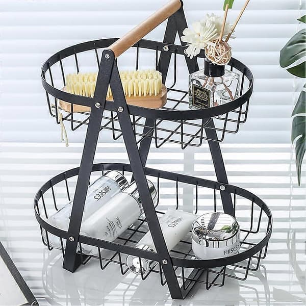 Modern Fruit Bowls for Kitchen, 2 Tiers, Detachable Fruit Basket, Metal Fruit Bowl Stand for Kitchen Decor, Vegetables