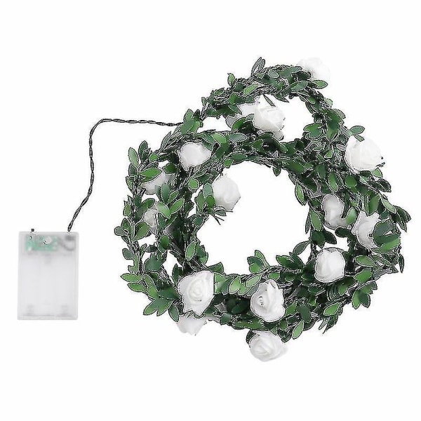 3m 20 Lamps Simulation Leaf Rattan Led Lights Room String Light Diy Wreath Lamp For Wedding Birthday Valentine's Day (battery Packs)