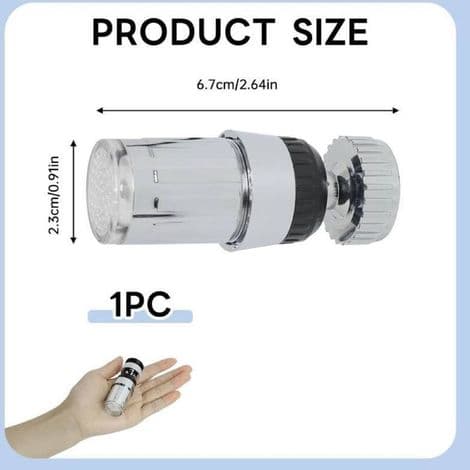 Trefärgad LED-upplyst kran, 360° rotation, rörelsesensor, temperaturindikator, vit
