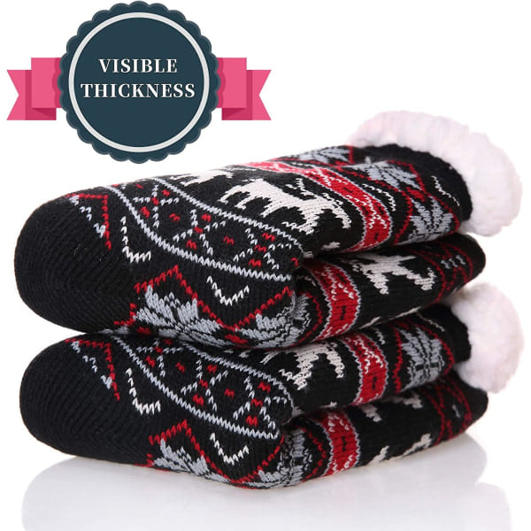 Dam Vinter Supermjuka Varma Mysiga Fuzzy Snowflake Deer Fleecefodrade