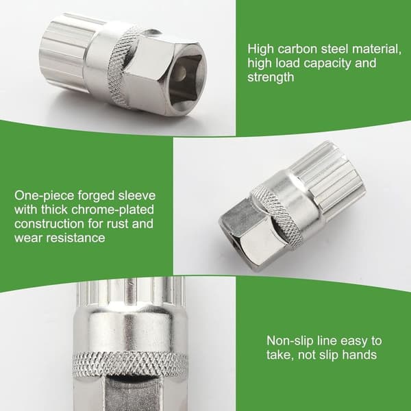 2-in-1 Bicycle Cassette Removal Tool, Compatible with Shimano, 5-12 Speed, Cassette Puller, Freewheel Brake Removal, Bicycle Tool