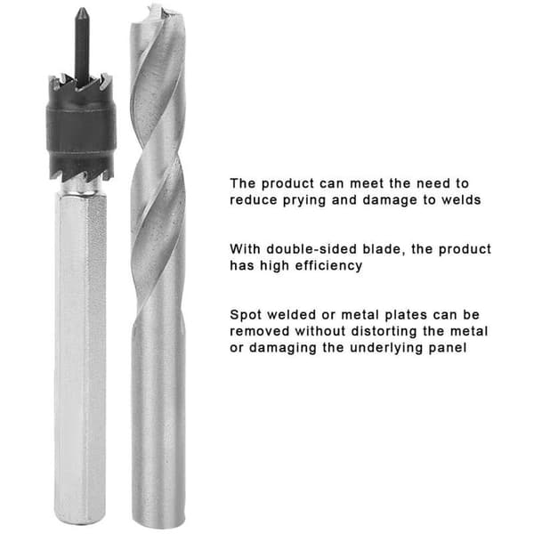 Spot Weld Drill Bit Set, 9 Pcs 3/8 Inch, High-Speed Steel Weld Drill Tool