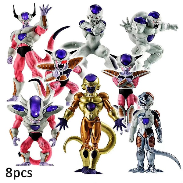 8 stk./sæt Dragon Ball Z Frieza Anime Figur Legetøj Sæt Samlerobjekter Dukker Boligindretning Gaver Til Børn Voksne