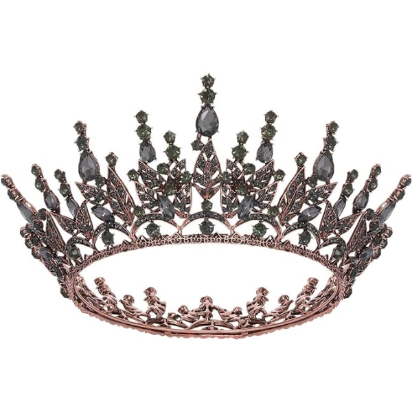 Kvinder Gothic Queen Crown Sort Tiara Crown Hovedbeklædning Fødselsdag Bryllupskonkurrence Halloween hårtilbehør