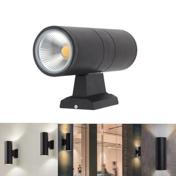 Utendørs vegglampe Dobbelthode utendørs vegglampe vanntett LED hage varmt lys vegglampe（hvitt lys, 10w, 108*300mm