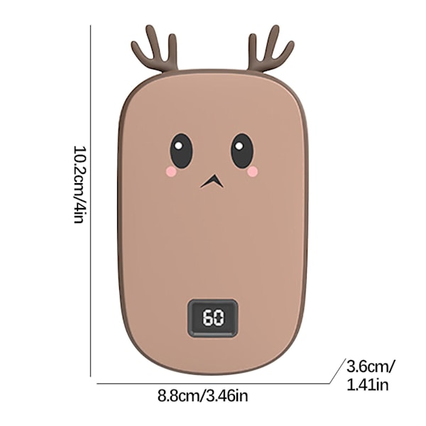 Ny USB Mini Søt Formet Håndvarmer Og Powerbank 2 I 1 Brun