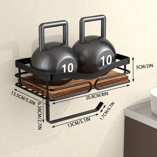 Stylish Wall-Mounted Paper Holder with Storage Self-Adhesive or Drilled for Bathroom