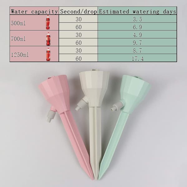 6 stk Selvvanningspigger for Planter, Plantevanningskuler Justerbart Vannvolum Dryppsystem