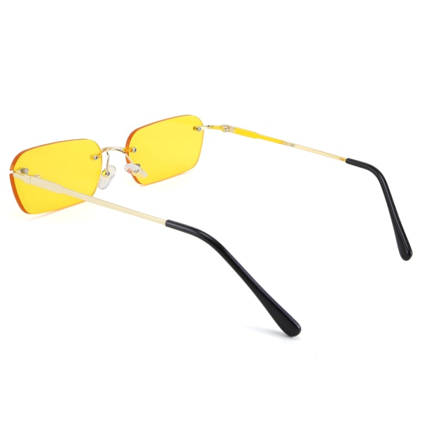Retro små, smale, kantløse solbriller Vintage rektangulære solbriller for kvinner, menn