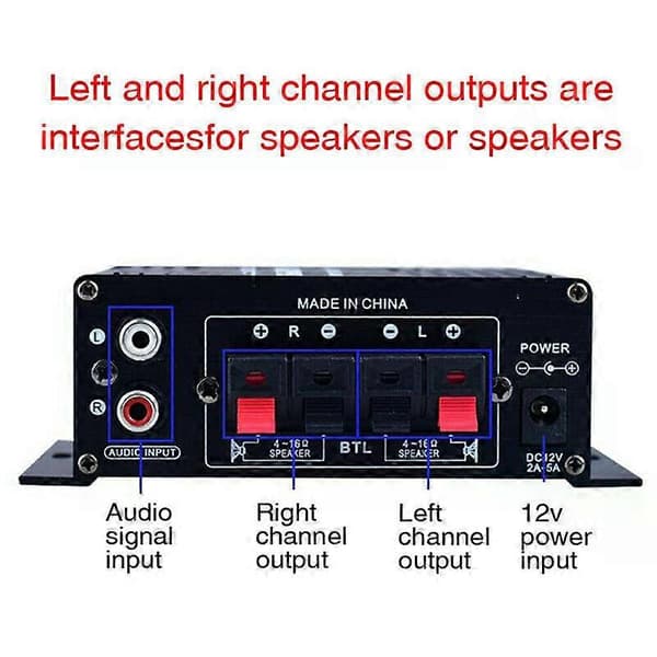 AK270 400W 12V Mini Class D Hifi-tehovahvistin Stereo AUX 3.5mm Koti Auto