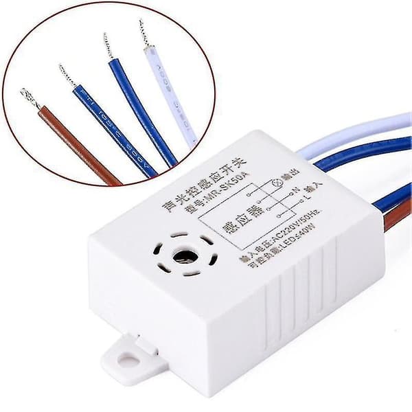 220v Lydstemmesensor - Smart Automatisk På/Av Lysbryter