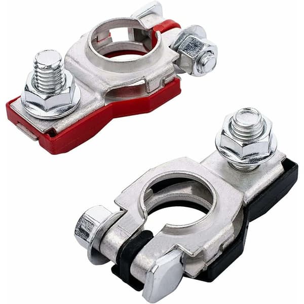 1 Pair Car Battery Terminals, Positive and Negative, Clamp Connector
