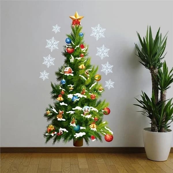 Christmas Tree Wall Decals Wall Art Removable Home Window Wall Decorations