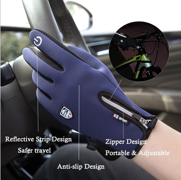 Touchscreen-cykelhandsker til mænd og kvinder (blå, størrelse XL)