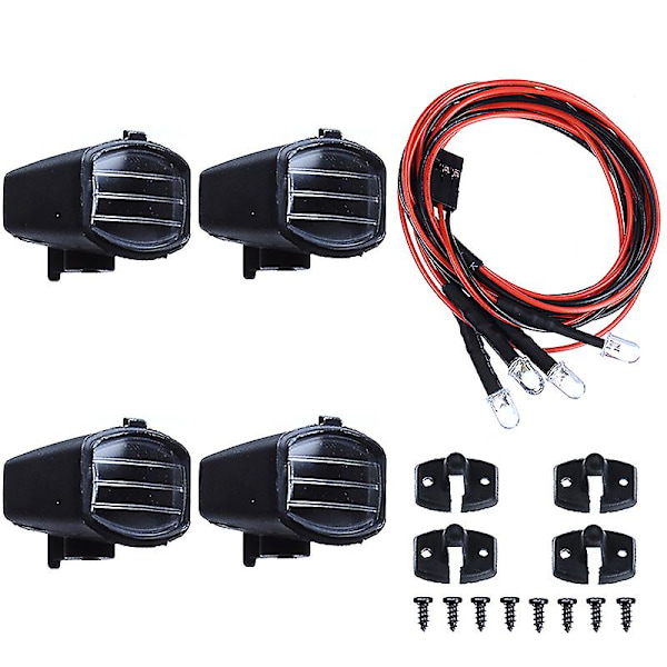 4 stk LED-spotlights Taklampe Lampeskjerm for 1/10 Rc Band Rund
