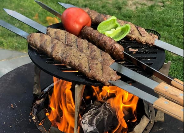 15,75 tommer lang 5/8 tommer bred 2 mm tyk grillspyd i rustfrit stål 8 dele, sølv