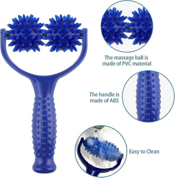 Massage Roller, Massage Roller with Knobs, Massage Roller with 3 Massage Balls, Massage Roller, Massage Balls, Self-Massage Roller for Thighs -GSL