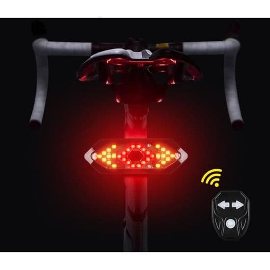 Connected Bicycle Taillight with Turn Signals - USB Rechargeable - Black - Unisex