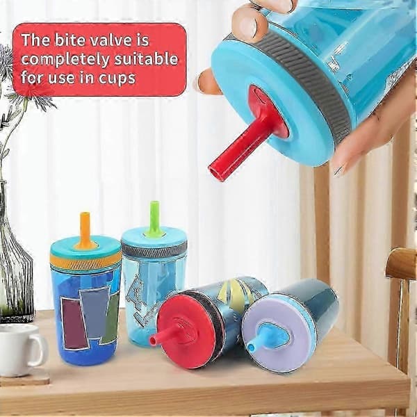 Flexible Straws with Sealing Lids, Universal Fit for Portable Hydration Lids, Eco-Friendly Leak-Proof Spout Inserts