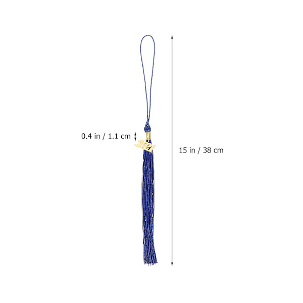 10 stk 2021 Graduation Doktor Bachelor Hatt Kvast Smykker Graduation Supplies Blå 38X1.1CM