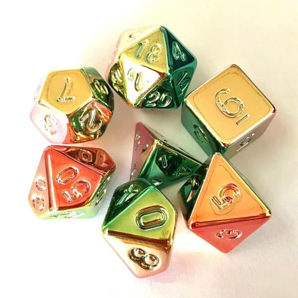 Gullbelagte terninger terning sett ROSA rosa pink pink