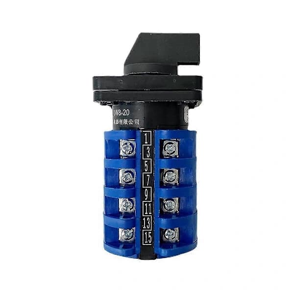 Rotary Switch On-Off-On 3 Positions 4 Poles 20A 500V Double Speed Motor Switch Small Flat Switch Cam Switch LW8-20