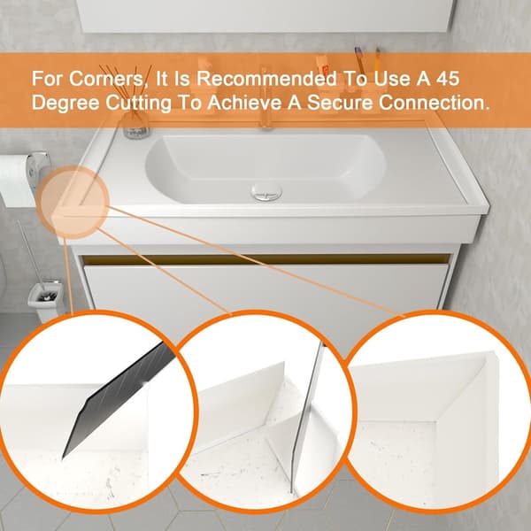 Shower Threshold 200cm White - Shower Thresholds - Self-Adhesive Water Barrier Shower - Compact - Sanitary Water Stop - Shower Threshold ...