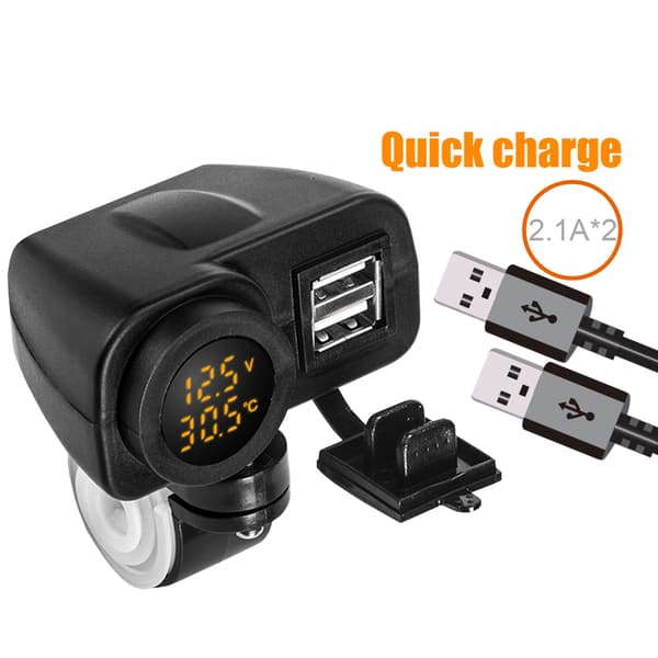 12,5V motorcykel USB-oplader - til 2,1A 12V motorcykeloplader -