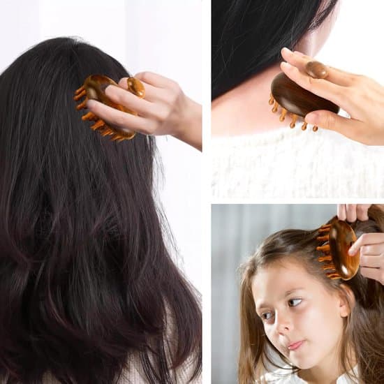 Borste - Huvudmassage - Massageborste - Hårbottenmassage - Hårbottenmassör i trä - Hårbottenexfoliering för torrt och vått hår - Främjar hårväxt