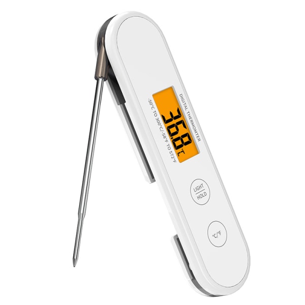 Digitalt kjøtttermometer for matlaging, oppladbart termometer for øyeblikkelig lesing av mat med roterende LCD-skjerm, vanntett