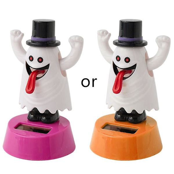 Sööt Halloween-tanssiva auto pöydän kotikoriste söpö monityylinen aurinkovoimalla valkoinen haamu