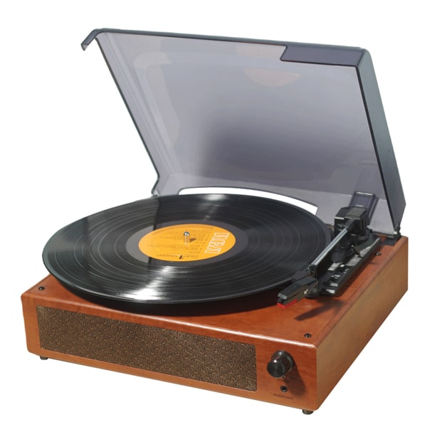 Vinylskivspelare Bluetooth skivspelare med 2 inbyggda högtalare 3-hastighets vintage LP-spelare, stöder Bluetooth in RCA Out